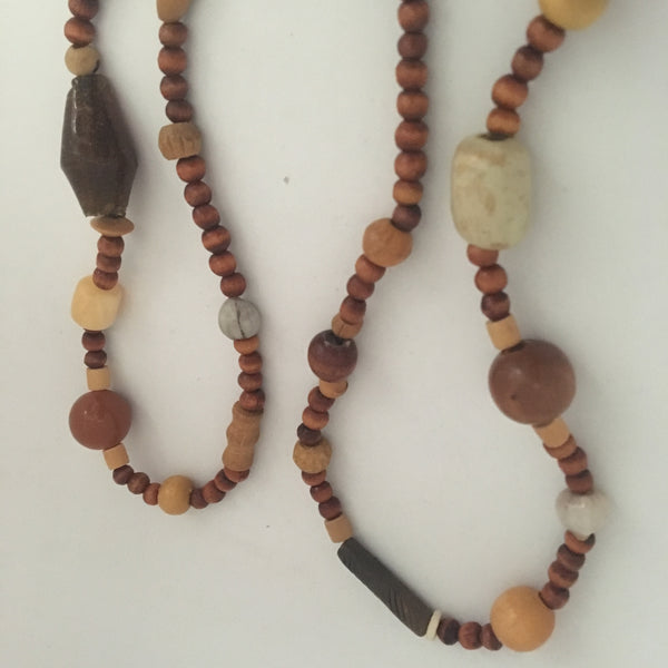 Necklace Wooden Beads with Various Beads
