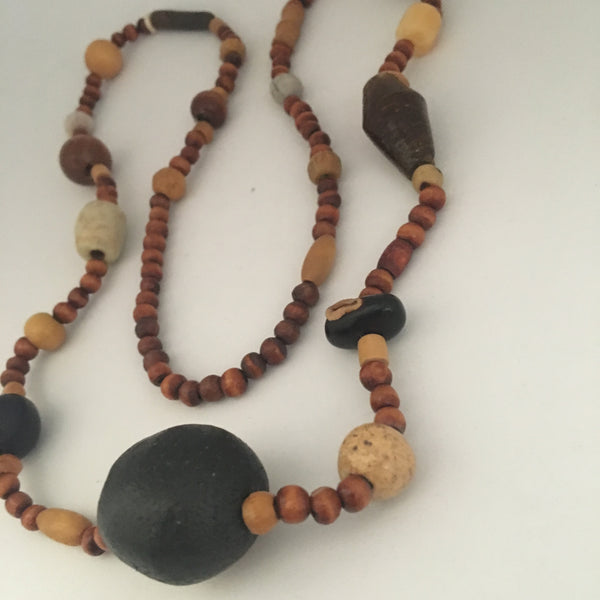 Necklace Wooden Beads with Various Beads