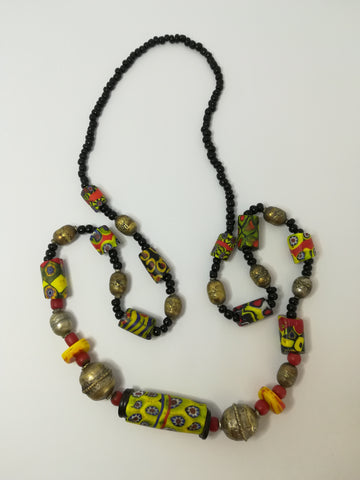 Necklace African Trade Beads: Millefiori with Large Rare Millefiori in Centre