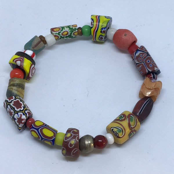 Bracelet African Trade Beads: Millefiori (Style 4)