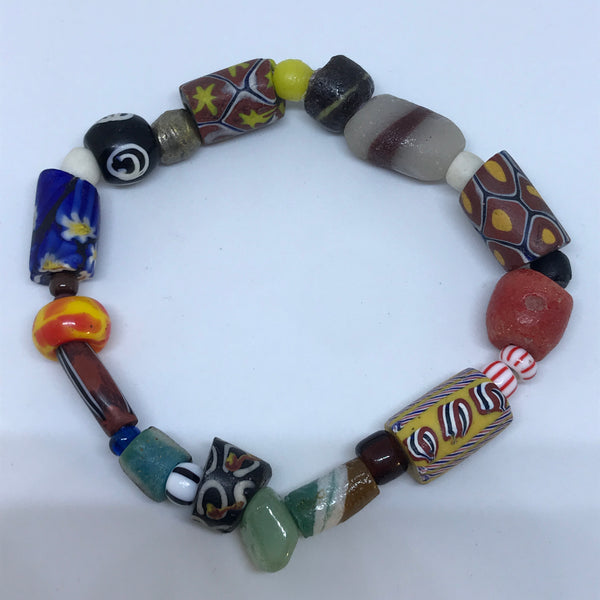 Bracelet African Trade Beads: Millefiori (Style 1)