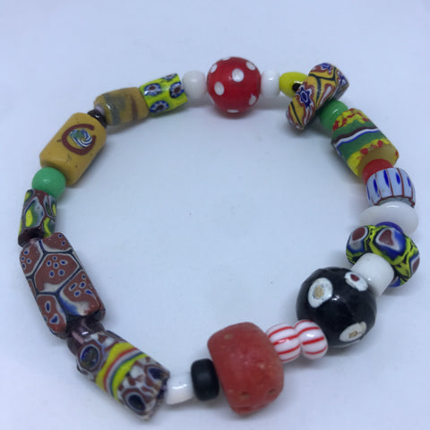 Bracelet African Trade Beads: Millefiori (Style 2)