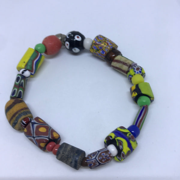 Bracelet African Trade Beads: Millefiori (Style 3)