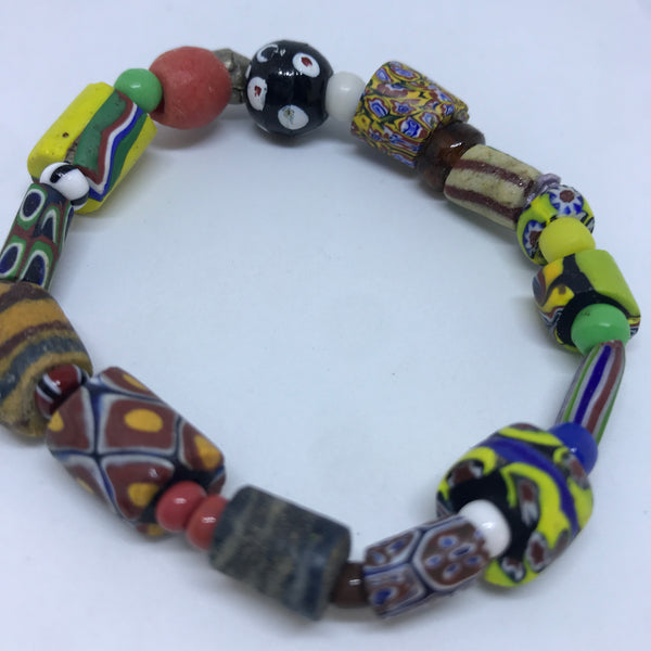 Bracelet African Trade Beads: Millefiori (Style 3)