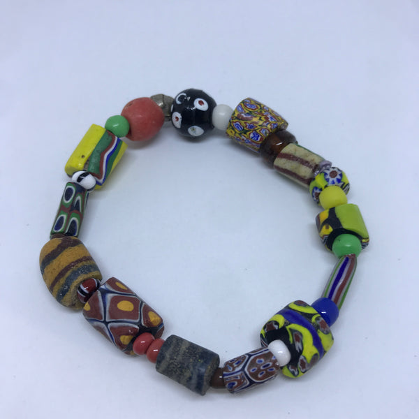 Bracelet African Trade Beads: Millefiori (Style 3)