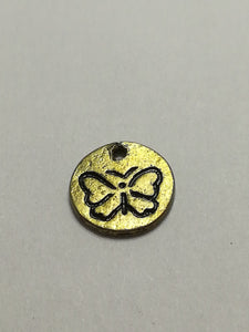 Charm Dangle: 'Brass' Butterfly Disk