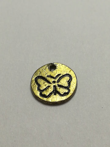 Charm Dangle: 'Brass' Butterfly Disk
