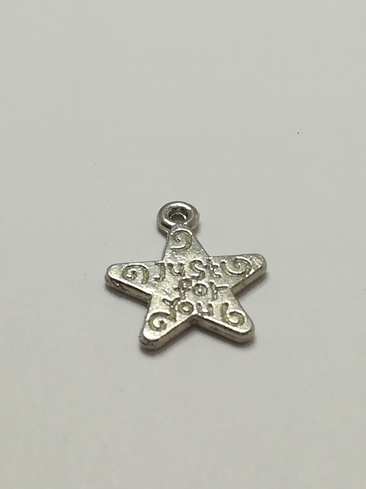 Charm Dangle: 'Silver' Starfish with Just For You Engraving