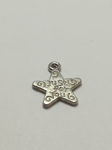Charm Dangle: 'Silver' Starfish with Just For You Engraving