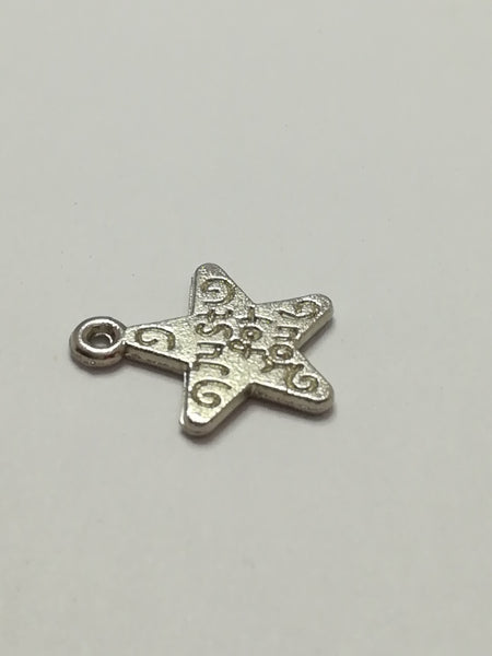 Charm Dangle: 'Silver' Starfish with Just For You Engraving