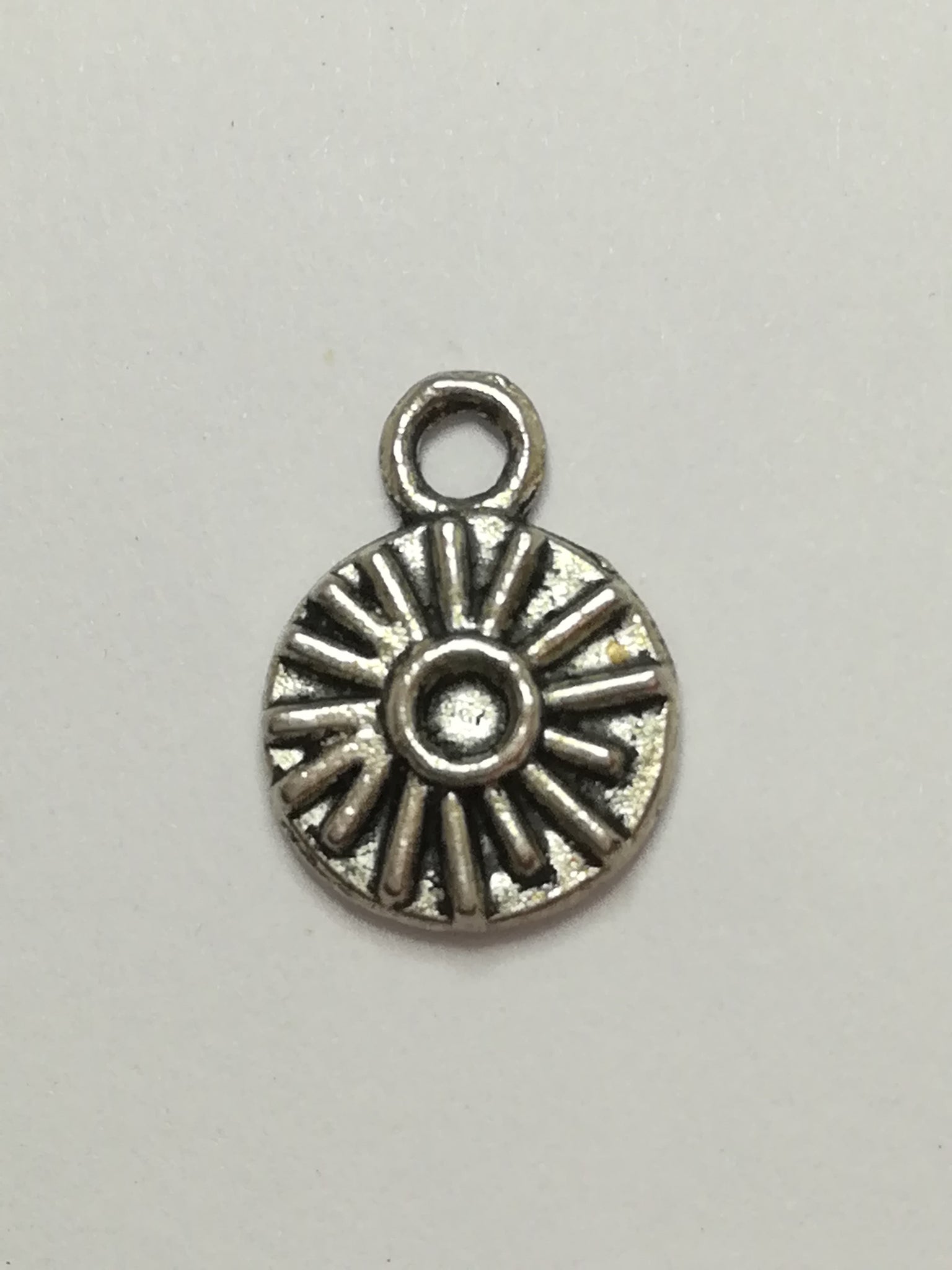 Charm Dangle: 'Silver' Flower Disk