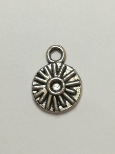Charm Dangle: 'Silver' Flower Disk