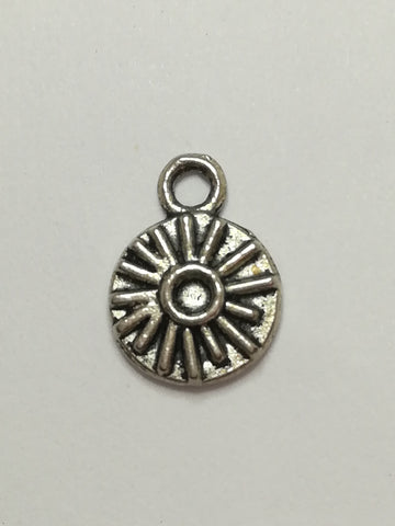 Charm Dangle: 'Silver' Flower Disk