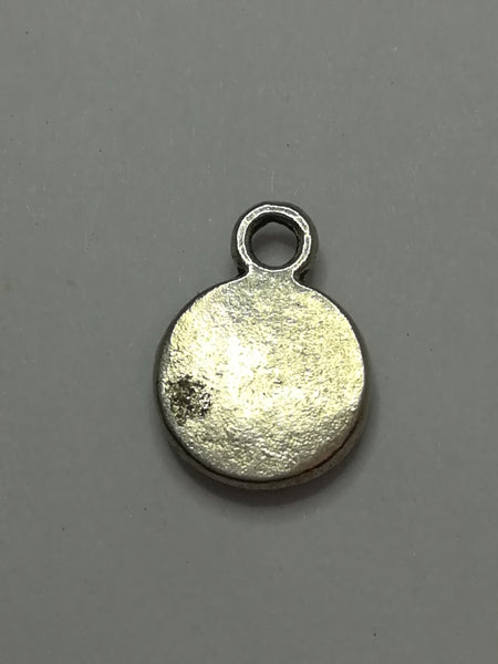 Charm Dangle: 'Silver' Flower Disk