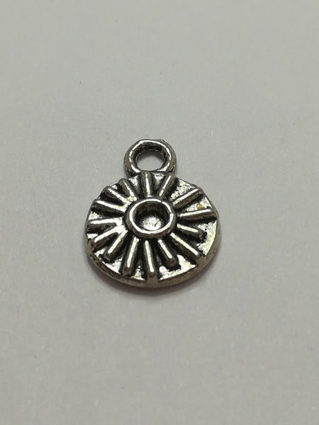 Charm Dangle: 'Silver' Flower Disk