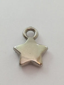 Charm Dangle: 'Silver' Puffy Stars