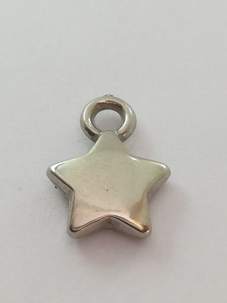 Charm Dangle: 'Silver' Puffy Stars