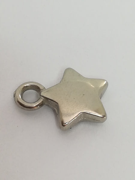Charm Dangle: 'Silver' Puffy Stars