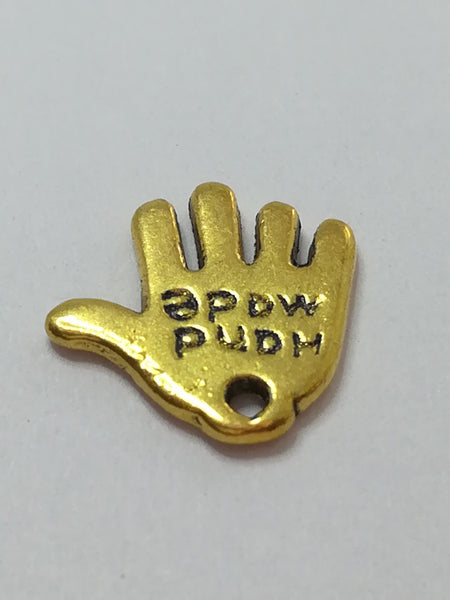 Charm Dangle: 'Gold' Handmade Palm/Hand