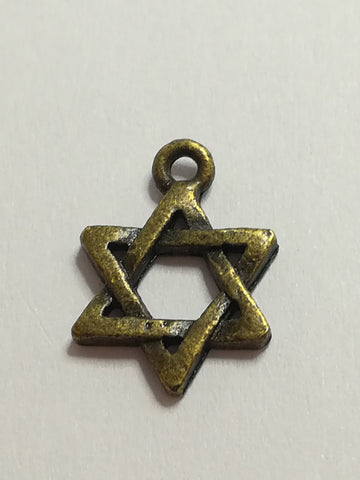 Charm Dangle: 'Brass' Star of David Magen David