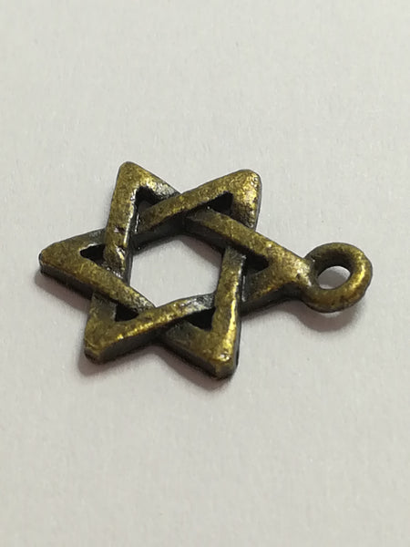 Charm Dangle: 'Brass' Star of David Magen David
