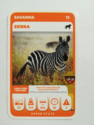 Pick n Pay South African Super Animals (Green) - Card 11 - Zebra
