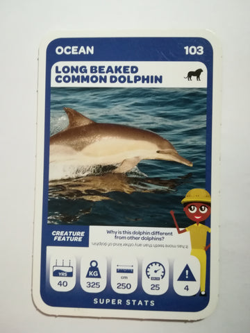 Pick n Pay South African Super Animals (Green) - Card 103 - Long-Beaked Common Dolphin