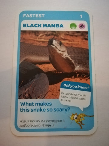 Pick n Pay South African Super Animals (Blue) - Card 1 - Black Mamba