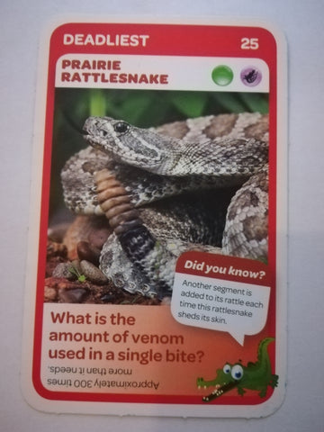 Pick n Pay South African Super Animals (Blue) - Card 25 - Prairie Rattlesnake