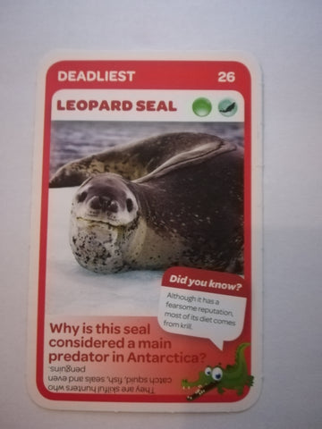 Pick n Pay South African Super Animals (Blue) - Card 26 - Leopard Seal