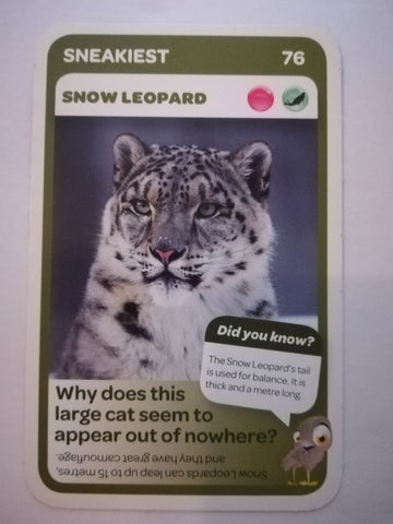 Pick n Pay South African Super Animals (Blue) - Card 76 - Snow Leopard