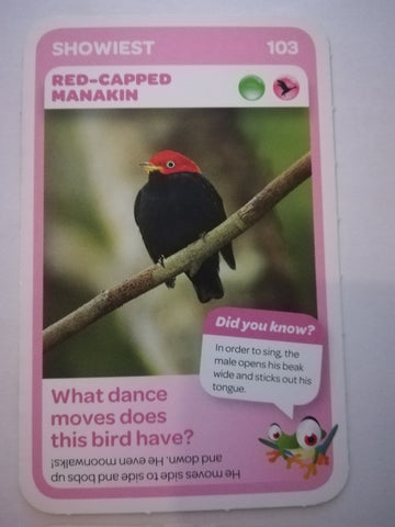 Pick n Pay South African Super Animals (Blue) - Card 103 - Red - Capped Manakin