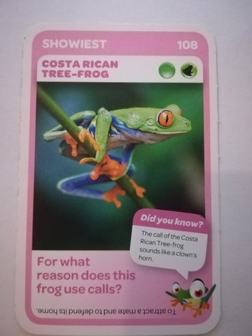 Pick n Pay South African Super Animals (Blue) - Card 108 - Costa Rican Tree - Frog