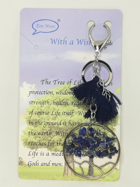 Key Holder 'Silver' Tree of Life Lapis Lazuli