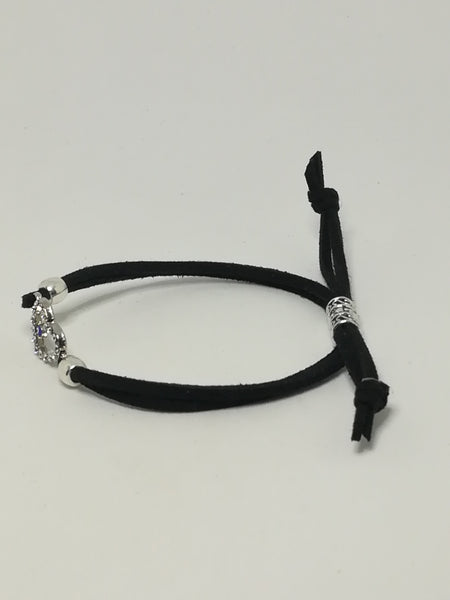 Black Rope & 'Silver' & 'Silver' Heart Charm