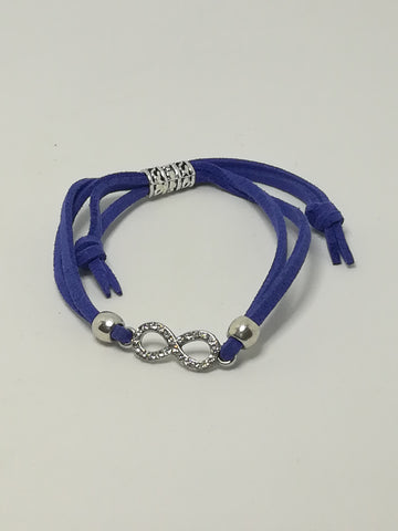 Blue Rope & 'Silver' Bracelet & Beautiful 'Silver' Infinity Charm
