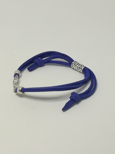 Blue Rope & 'Silver' Bracelet & Beautiful 'Silver' Infinity Charm
