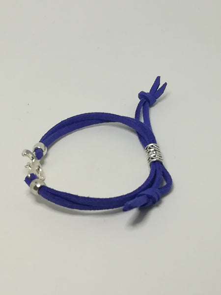 Blue Rope & 'Silver' Bracelet & 'Silver' Anchor Charm ('Silver' & Blue)