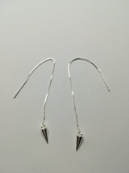 Sterling Silver Cone Rivets Threader Earrings