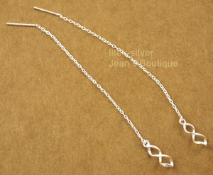 Sterling Silver Love Knot Threader Earrings