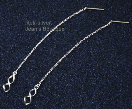 Sterling Silver Love Knot Threader Earrings