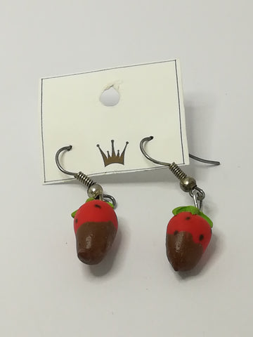 Fashion Earrings with Strawberry Charm