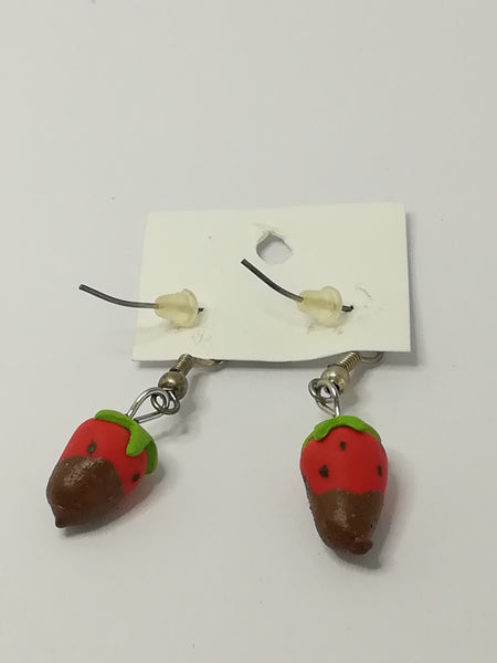 Fashion Earrings with Strawberry Charm