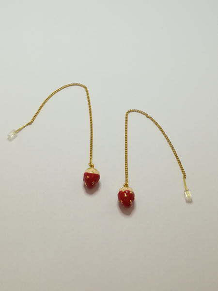 Strawberry 'Gold' Fashion Threader Earrings