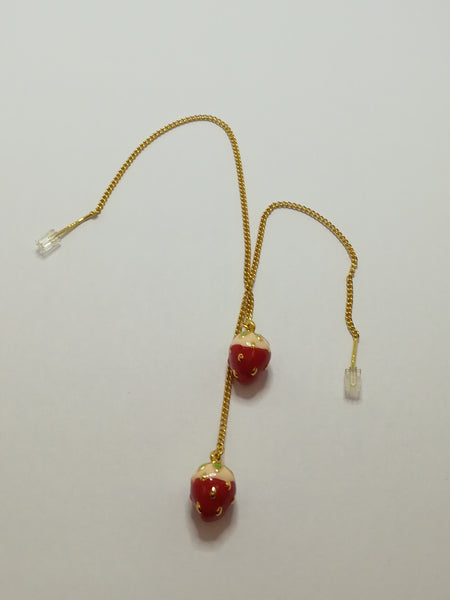 Strawberry 'Gold' Fashion Threader Earrings