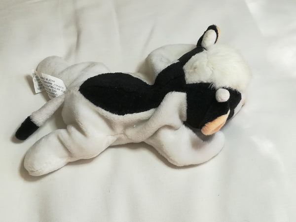Black, White & Rusty Pink Ears Cow Bean Bag with Bell