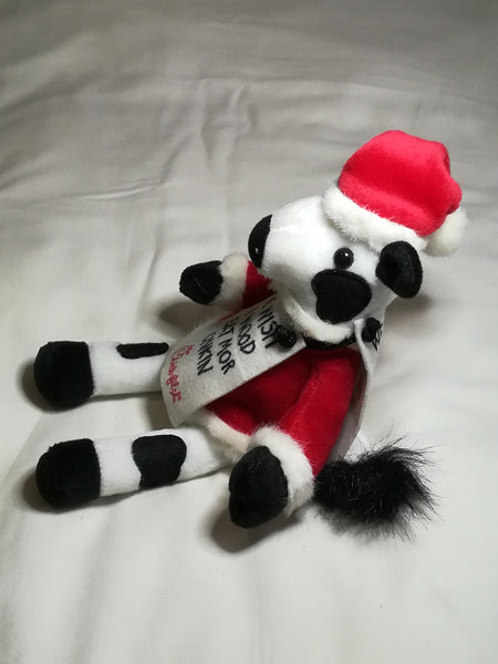 Black & White Cow Dressed in Father Christmas Suit