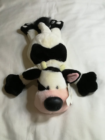 Black, White & Baby Pink Cow - Plush Toy