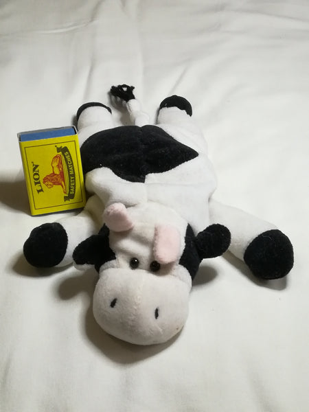 Black, White & Baby Pink Ears Cow Bean Bag
