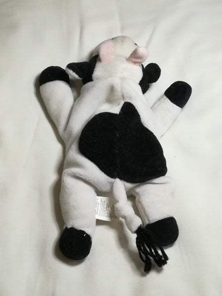 Black, White & Baby Pink Ears Cow Bean Bag